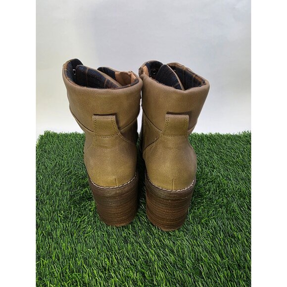 Crown Vintage Womens Tan‎ Lace-Up Ankle Booties W Block Heel Size 11M Synthetic - Picture 8 of 10